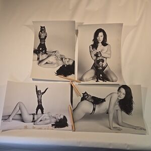 Culprit Underwear Black White Art 4 Print Set Woman Ferret Promo Photo Lot 13x19